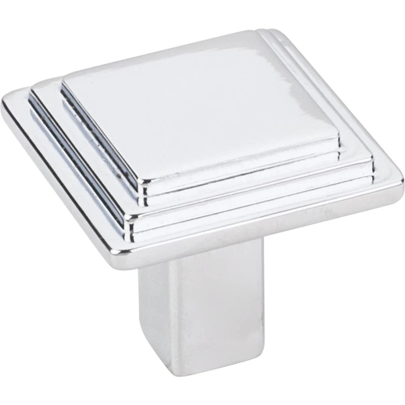 Calloway Square Knob, 1-1/4" O.L., Polished Chrome